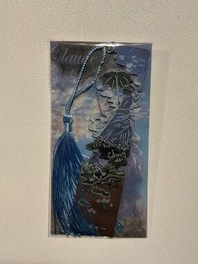 Claude Monet Blue Tassel Bookmark Lady with Umbrella Art